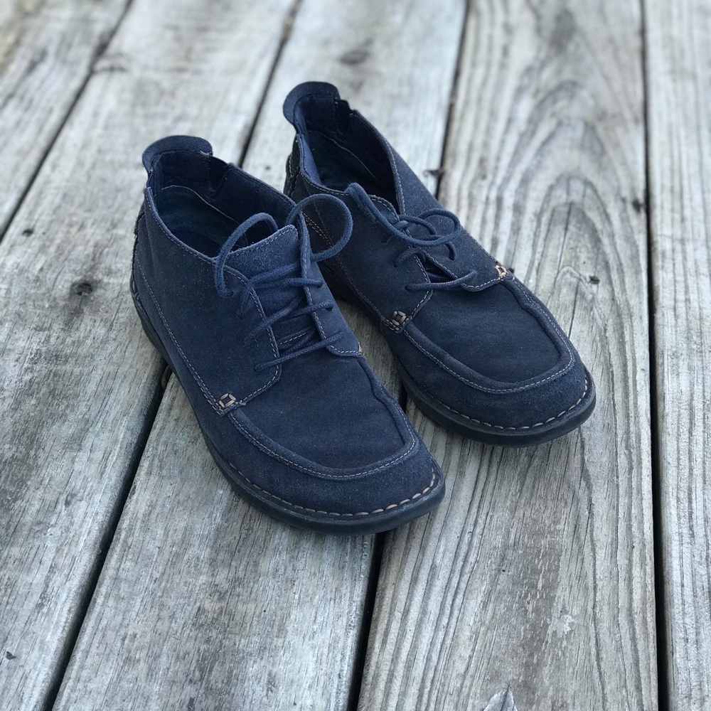 Clarks | Suede Lace Up Boots Navy